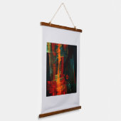 Water Sinaasappel Rood Blauw Modern Abstract Kunst Hangend Wandkleed (Gebogen)