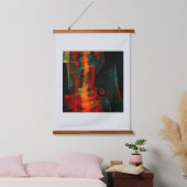 Water Sinaasappel Rood Blauw Modern Abstract Kunst Hangend Wandkleed (Slaapkamer)