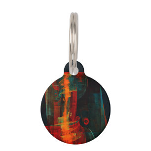 Water Sinaasappel Rood Blauw Modern Abstract Kunst Huisdierpenning