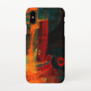 Water Sinaasappel Rood Blauw Modern Abstract Kunst iPhone X Hoesje