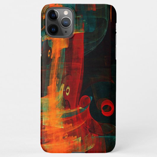 Water Sinaasappel Rood Blauw Modern Abstract Kunst iPhone Hoesje (Achterkant)