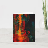 Water Sinaasappel Rood Blauw Modern Abstract Kunst Kaart (Voorkant)