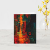 Water Sinaasappel Rood Blauw Modern Abstract Kunst Kaart (Gele Bloem)