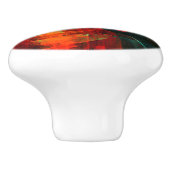 Water Sinaasappel Rood Blauw Modern Abstract Kunst Keramische Knop (Zijkant)