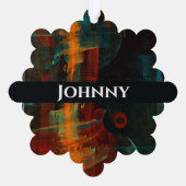 Water Sinaasappel Rood Blauw Modern Abstract Kunst Ornament Kaart (Achterkant)