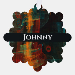 Water Sinaasappel Rood Blauw Modern Abstract Kunst Ornament Kaart