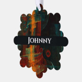 Water Sinaasappel Rood Blauw Modern Abstract Kunst Ornament Kaart (Links)