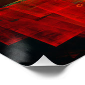 Water Sinaasappel Rood Blauw Modern Abstract Kunst Perfect Poster (Hoek)