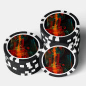 Water Sinaasappel Rood Blauw Modern Abstract Kunst Poker Chips (Opstapeling)