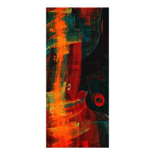 Water Sinaasappel Rood Blauw Modern Abstract Kunst Reclamekaart