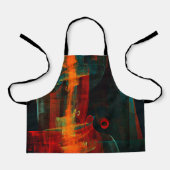 Water Sinaasappel Rood Blauw Modern Abstract Kunst Schort (Voorkant)
