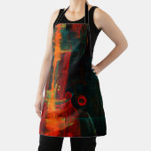 Water Sinaasappel Rood Blauw Modern Abstract Kunst Schort (Insitu)