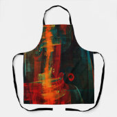 Water Sinaasappel Rood Blauw Modern Abstract Kunst Schort (Voorkant)