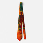 Water Sinaasappel Rood Blauw Modern Abstract Kunst Stropdas (Voorkant)