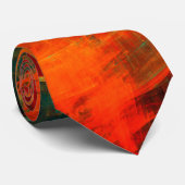 Water Sinaasappel Rood Blauw Modern Abstract Kunst Stropdas (Opgerold)