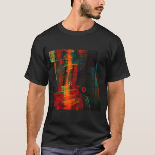 Water Sinaasappel Rood Blauw Modern Abstract Kunst T-shirt