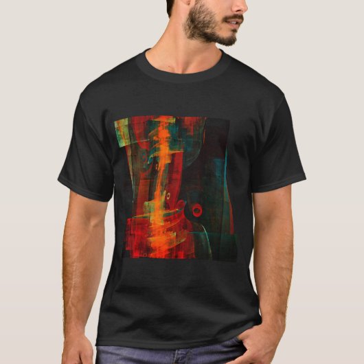 Water Sinaasappel Rood Blauw Modern Abstract Kunst T-shirt (Voorkant)