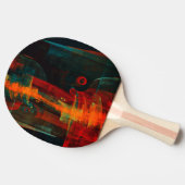 Water Sinaasappel Rood Blauw Modern Abstract Kunst Tafeltennisbatje (Zijkant)