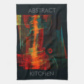 Water Sinaasappel Rood Blauw Modern Abstract Kunst Theedoek (Verticaal)