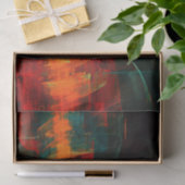 Water Sinaasappel Rood Blauw Modern Abstract Kunst Tissuepapier (Geschenk)