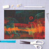 Water Sinaasappel Rood Blauw Modern Abstract Kunst Tissuepapier (Craft)