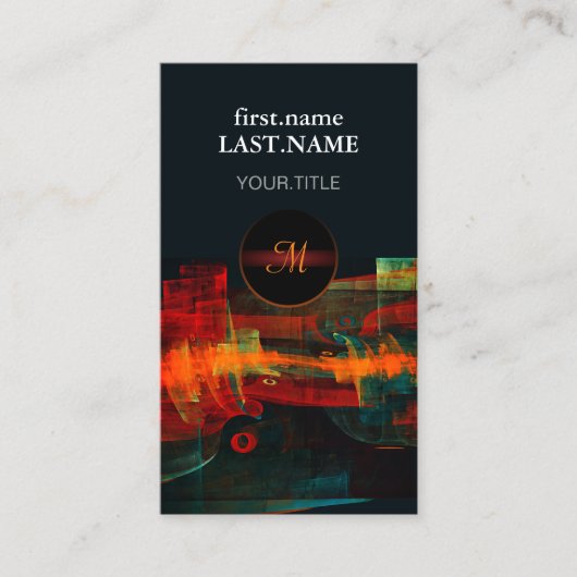 Water Sinaasappel Rood Blauw Modern Abstract Kunst Visitekaartje (Voorkant)