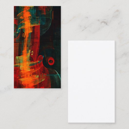 Water Sinaasappel Rood Blauw Modern Abstract Kunst Visitekaartje (Voorkant / Achterkant)