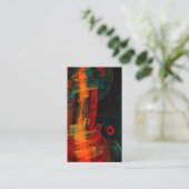 Water Sinaasappel Rood Blauw Modern Abstract Kunst Visitekaartje (Staand voorkant)