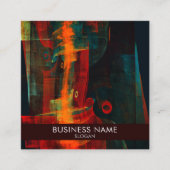 Water Sinaasappel Rood Blauw Modern Abstract Profe Vierkante Visitekaartje (Voorkant)