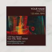 Water Sinaasappel Rood Blauw Modern Abstract Profe Vierkante Visitekaartje (Achterkant)