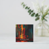 Water Sinaasappel Rood Blauw Modern Abstract Profe Vierkante Visitekaartje (Staand voorkant)