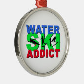 Water Ski Addict Metalen Ornament (Rechts)