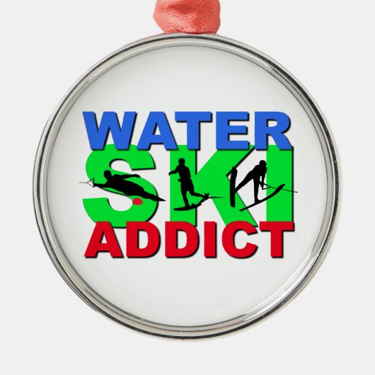 Water Ski Addict Metalen Ornament (Voorkant)