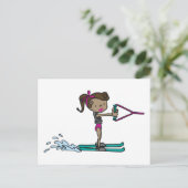 Water Ski Girl Briefkaart (Staand voorkant)