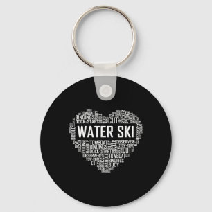 Water Ski Hart Liefhebber Cadeau Waterski Liefde C Sleutelhanger