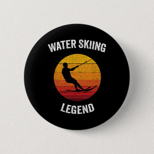 Water Ski Legende Vintage Waterskiing Ski Ronde Button 5,7 Cm