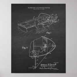 Water Ski Patent nr. 3 Meerhuiswandkunst Poster