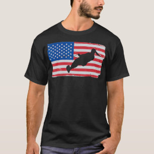Water Ski USA Amerikaanse vlag Grappig Waterskiën T-shirt