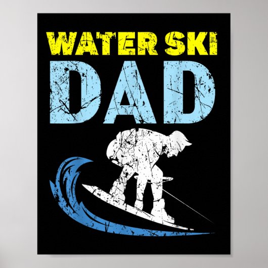Water Ski Vader Water Skiën Beste Papa Ooit Vaders Poster (Voorkant)