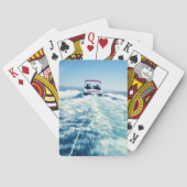 Water Skiën Achter Snelheid Boot Verticale Foto Pokerkaarten (Achterkant)