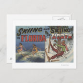 Water Skiën in Florida tegen sneeuw in het noorden Briefkaart (Voorkant / Achterkant)