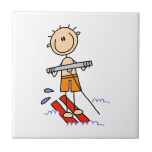 Water Skiën Stokfiguur Tegeltje