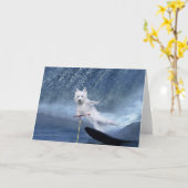 Water Skiënde Westie! Kaart (Gele Bloem)