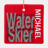 Water Skier Extraordinaire CUSTOM Keramisch Ornament (Achterkant)