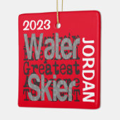 Water Skier Extraordinaire CUSTOM Keramisch Ornament (Links)