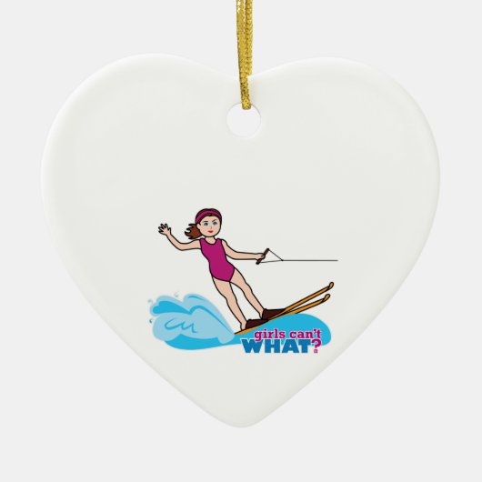 Water-Skier-Girl 1 Keramisch Ornament (Voorkant)