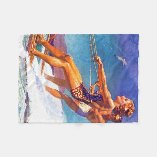 Water Skier van McClelland Barclay Fleece Deken (Voorkant (Horizontaal))