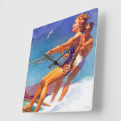 Water Skier van McClelland Barclay Vierkante Klok (Hoek)