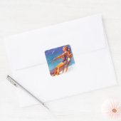 Water Skier van McClelland Barclay Vierkante Sticker (Envelop)