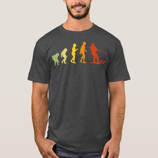 Water Skiing Evolution Funny Water Skier T-shirt (Voorkant)